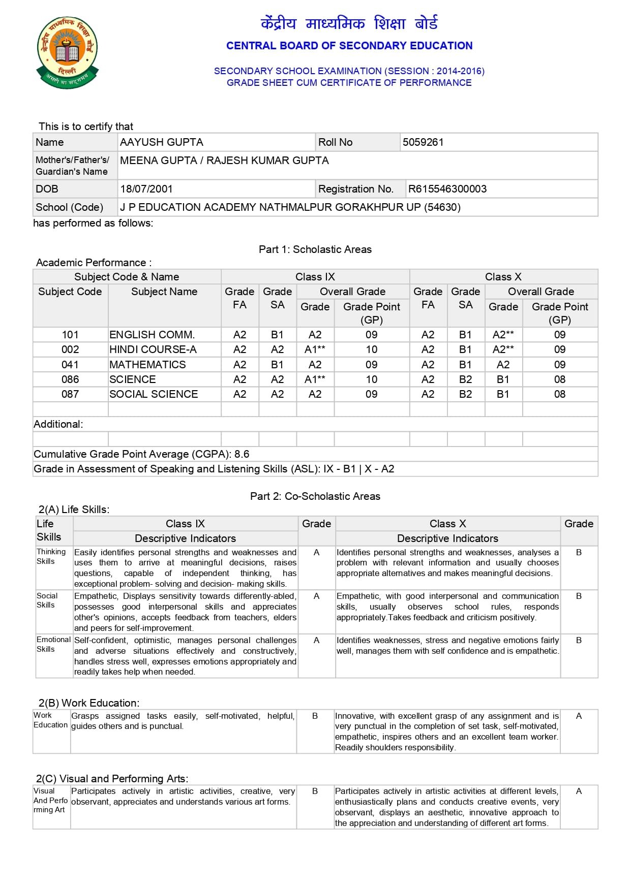 Birth Certificate