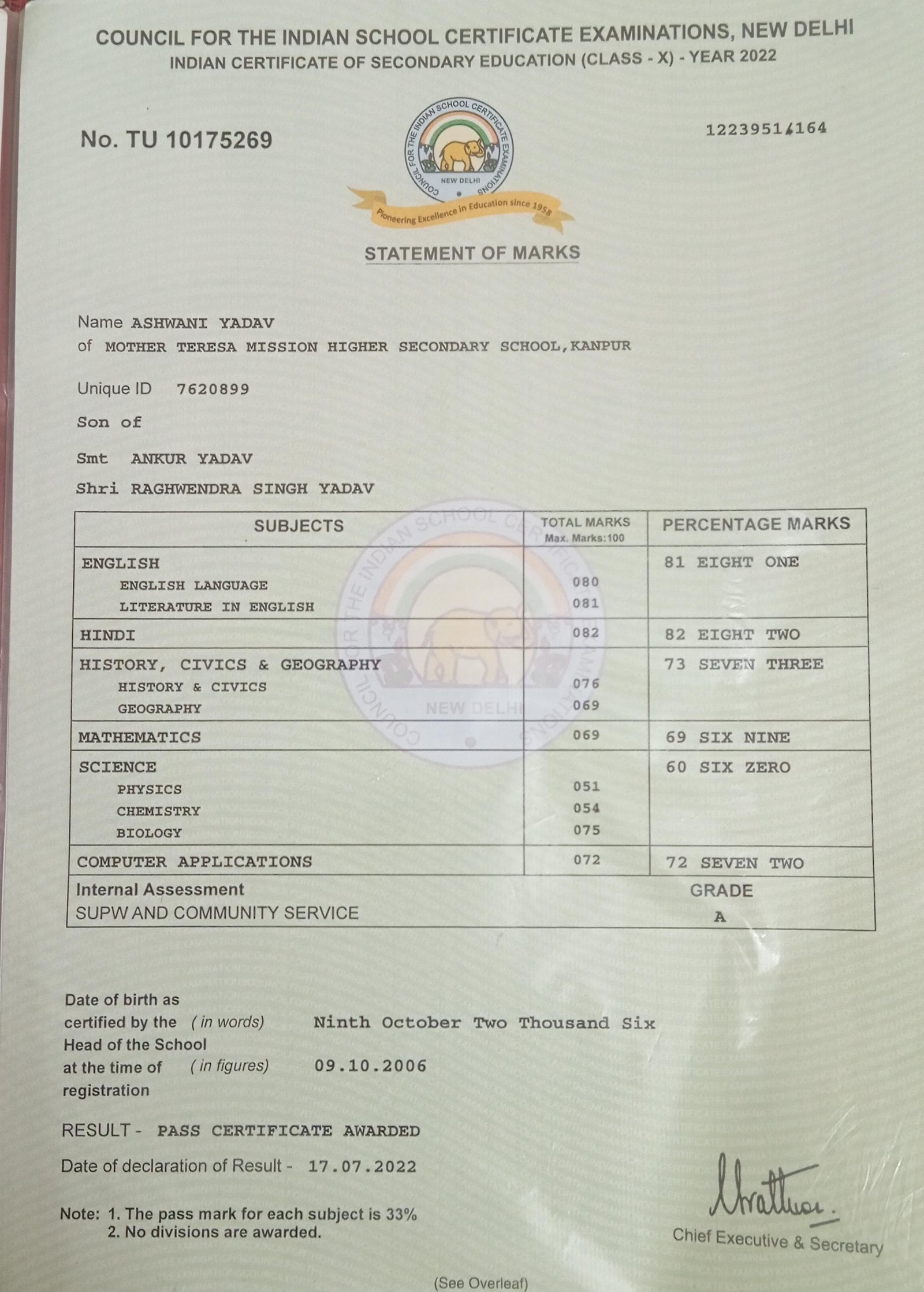 Birth Certificate