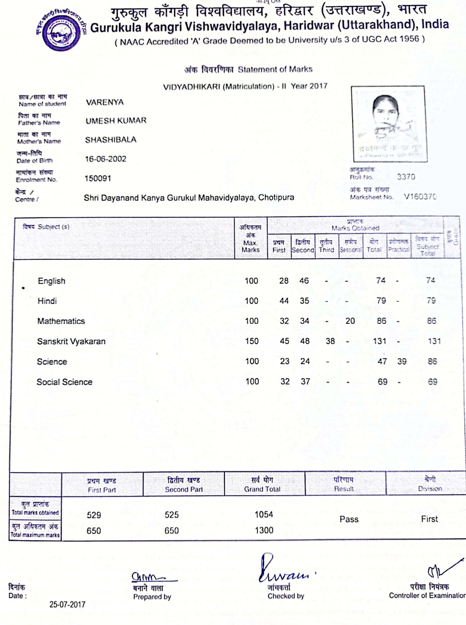 Birth Certificate