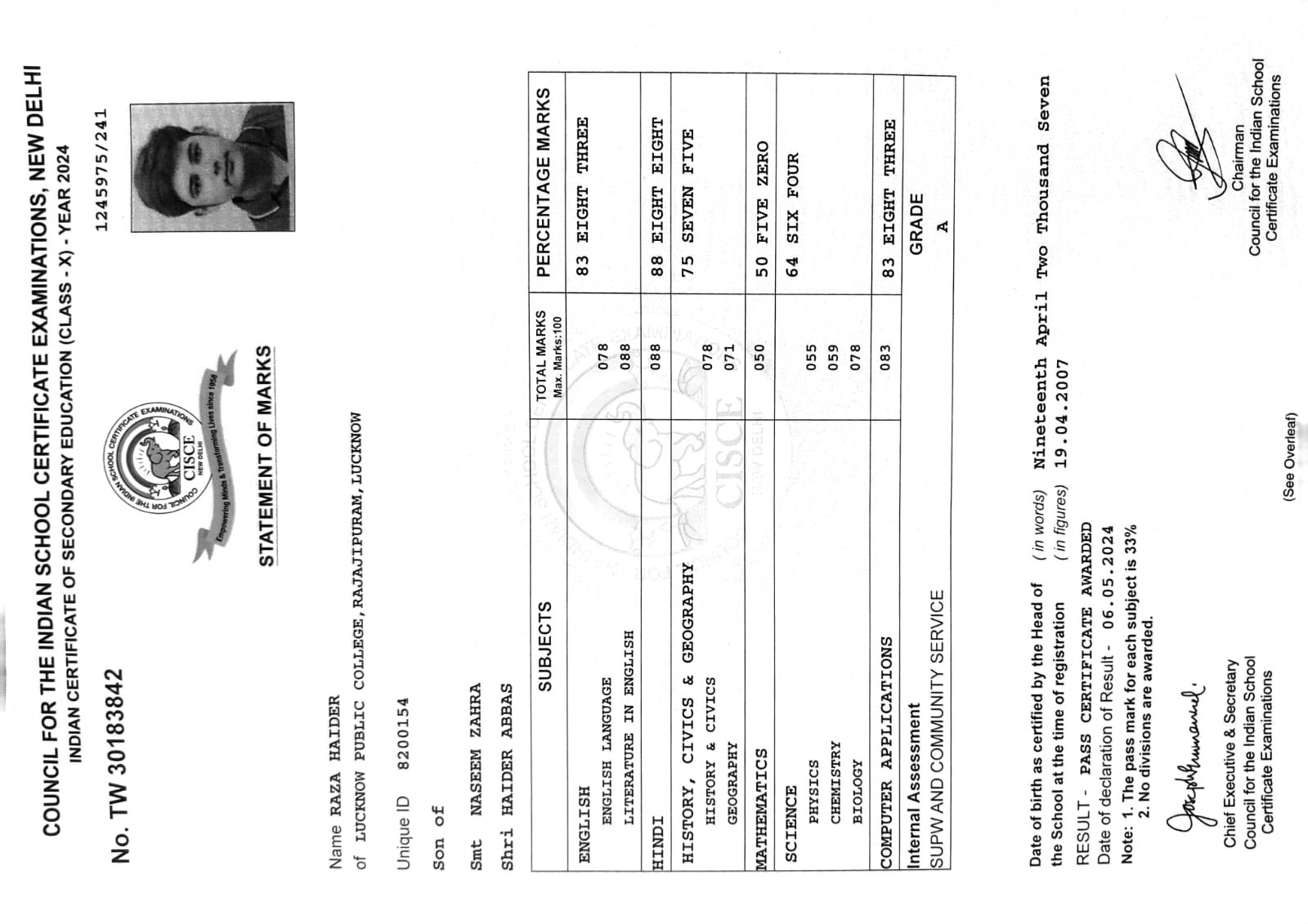 Birth Certificate