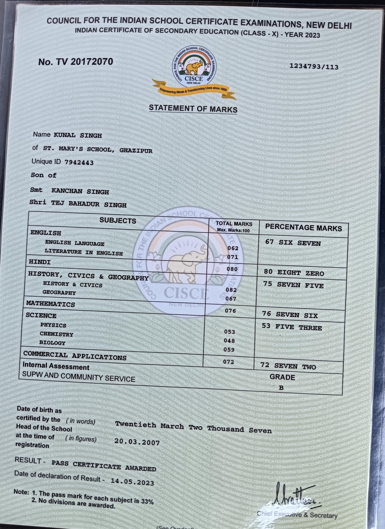 Birth Certificate