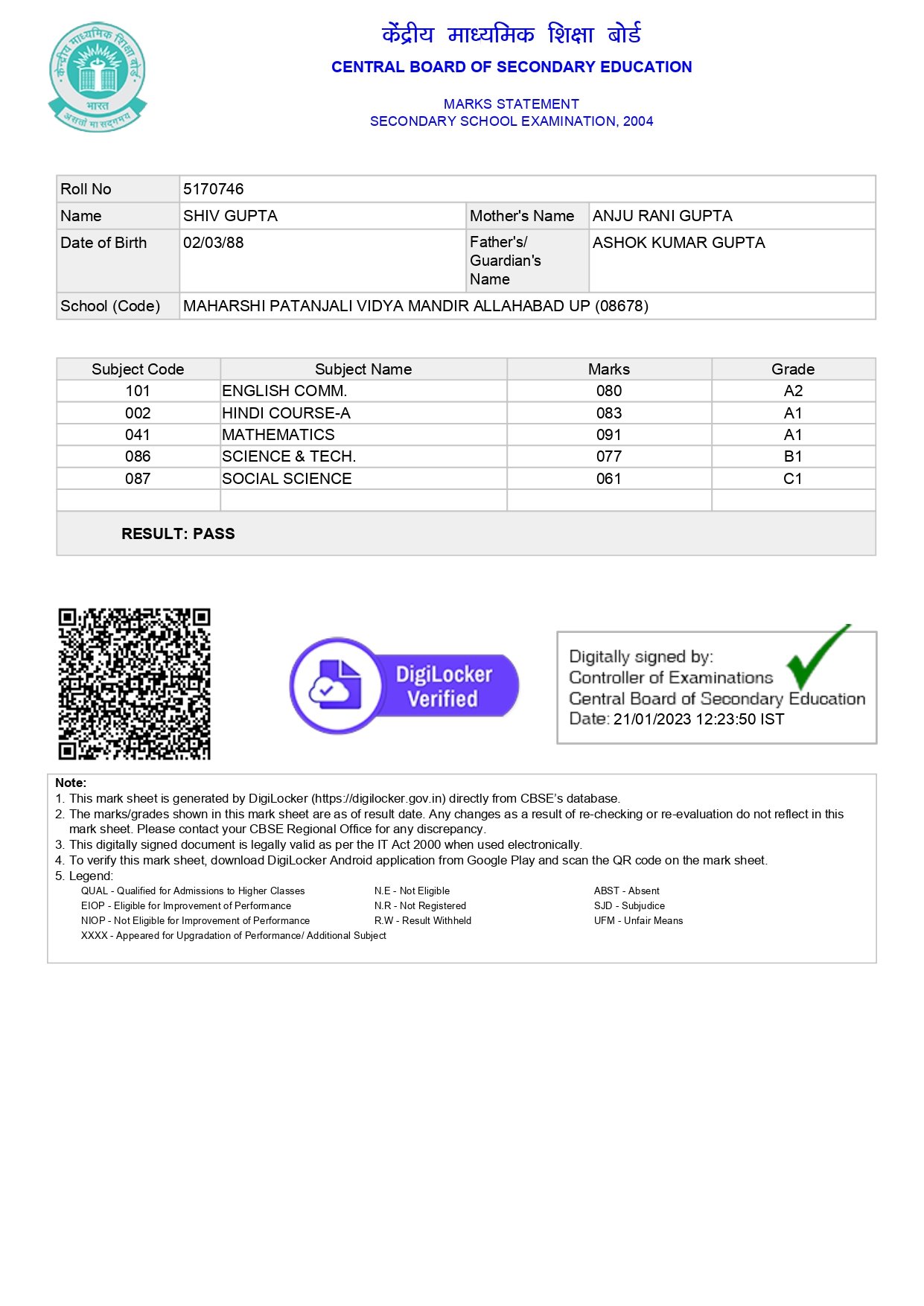 Birth Certificate