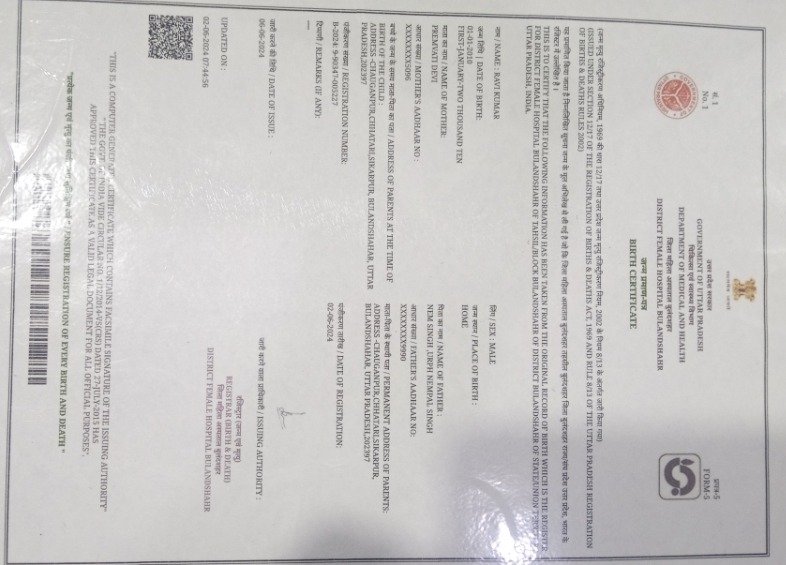 Birth Certificate