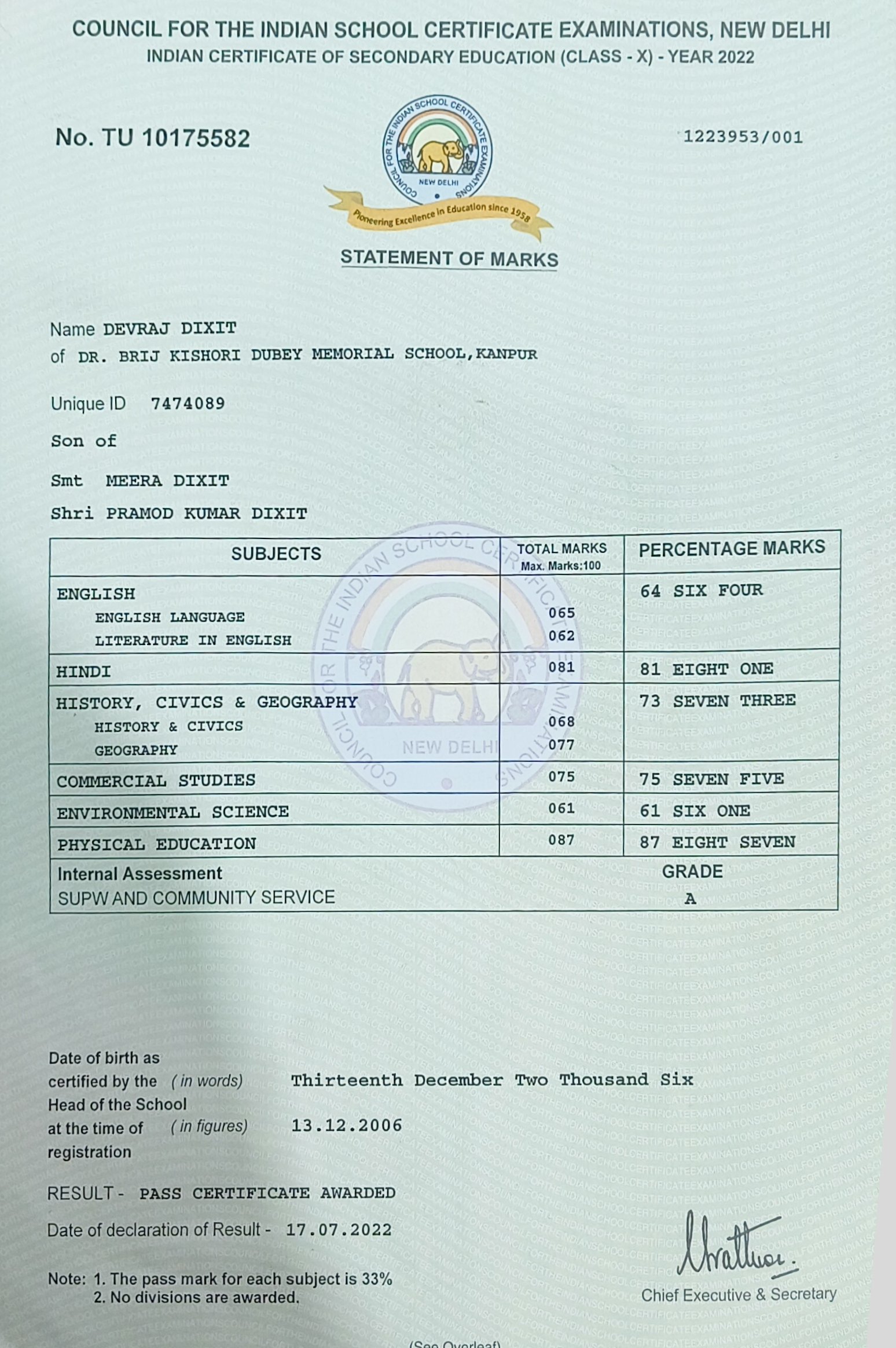 Birth Certificate