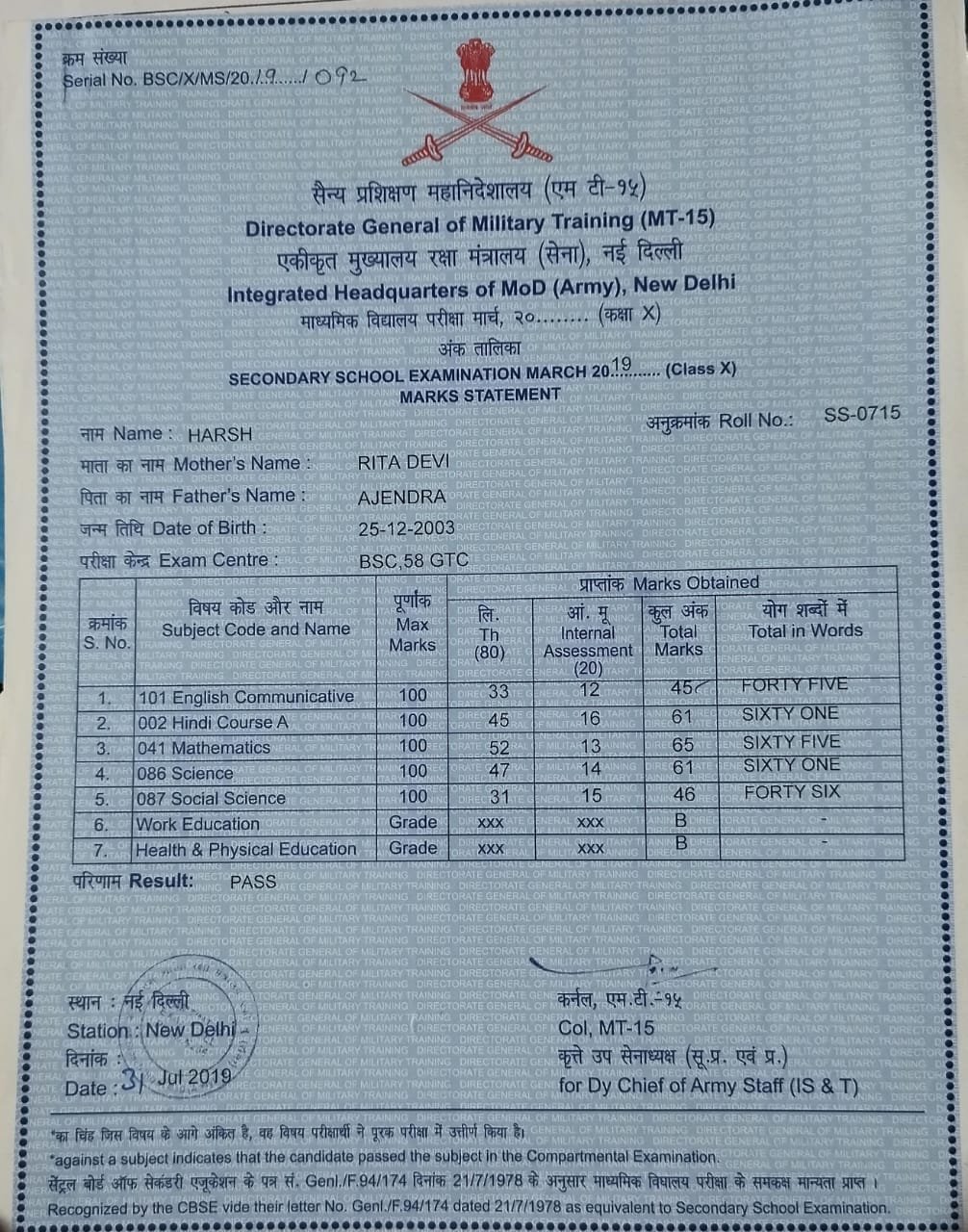 Birth Certificate